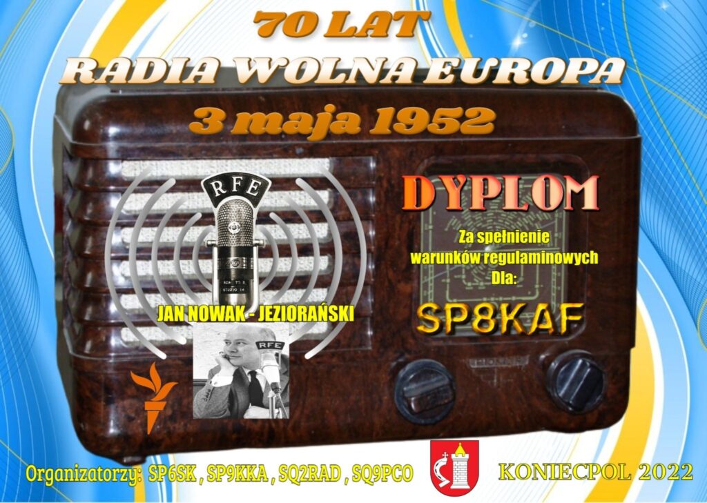 Dyplom 70 lat RWE dla SP8KAF