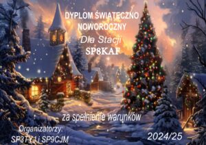 Dyplom Świąteczno-Noworoczny 2024/25 dla stacji SP8KAF