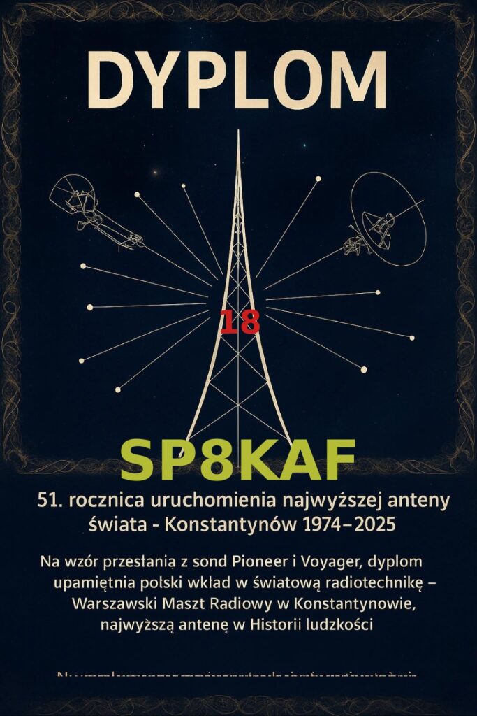 Dyplom "Maszt Konstantynów" dla SP8KAF