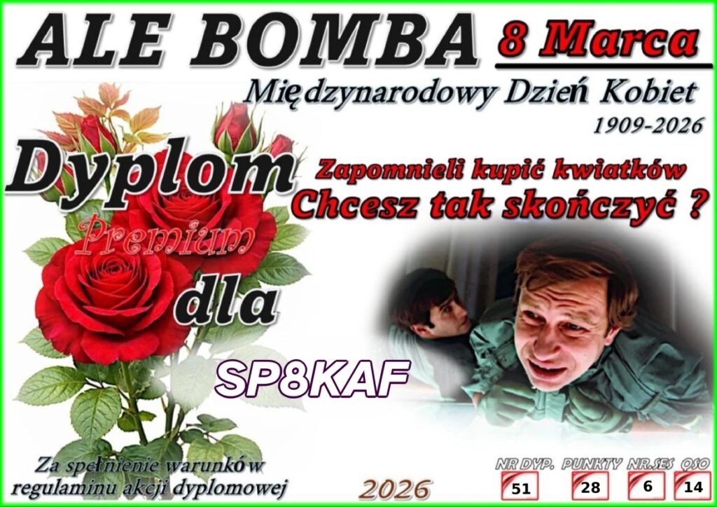 Dyplom Akcji "Ale Bomba" Premium dla SP8KAF