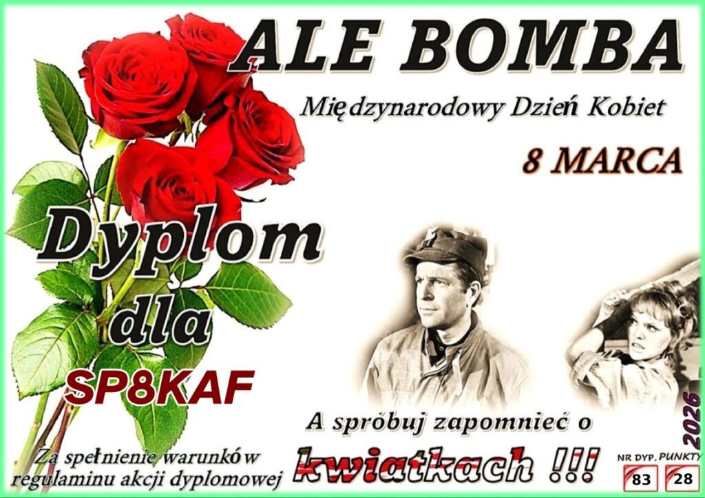 Dyplom Akcji "Ale Bomba" dla SP8KAF