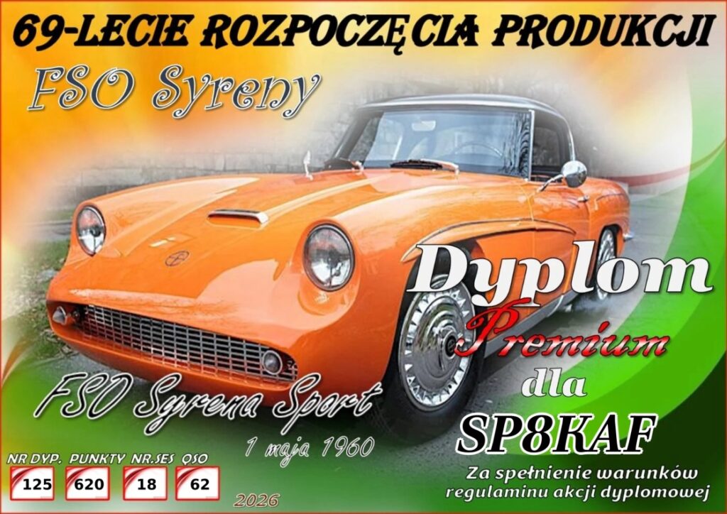 Dyplom akcji 69-lecie Syreny - Premium