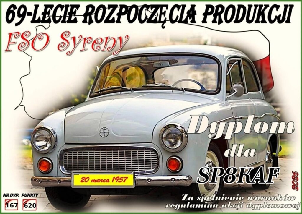 Dyplom akcji 69-lecie Syreny